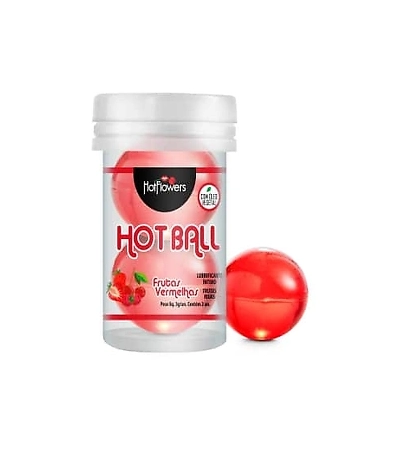 Лубрикант AROMATIC HOT BALL на масляной основе в виде двух шариков (аромат красных ягод)
